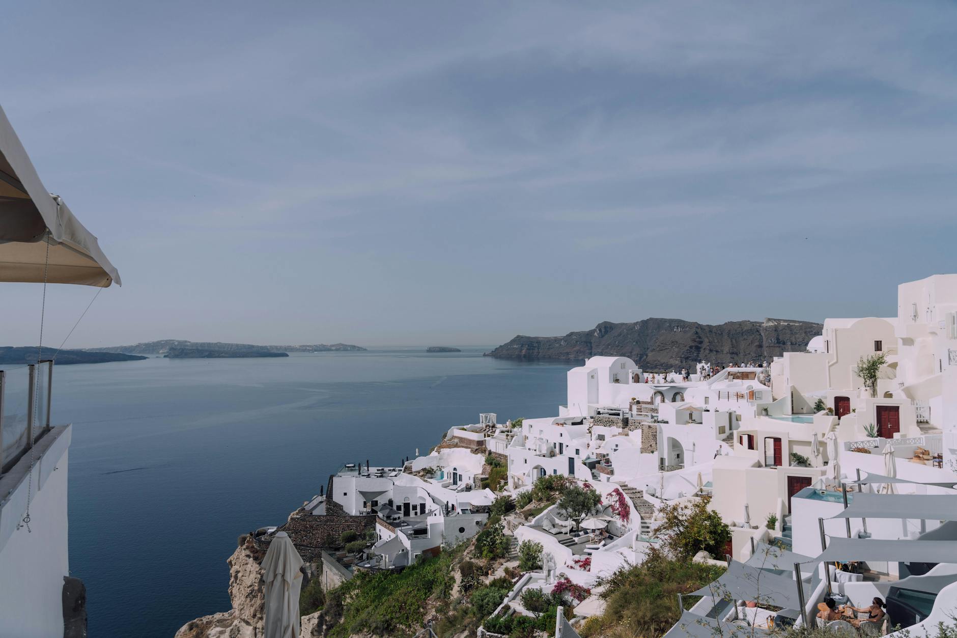 Cliffside dining in Santorini