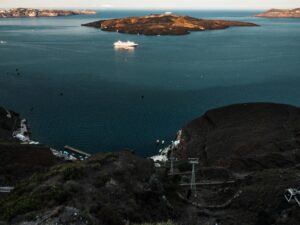 Santorini island from above